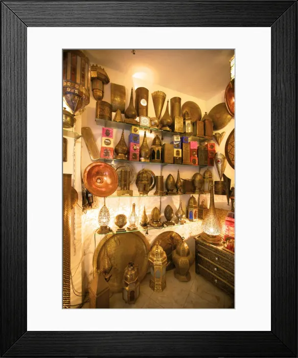 Framed Print : Copper Shop, Medina, Fez, Morocco, North Africa Framed Print : Copper Shop, Medina, Fez, Morocco, North Africa