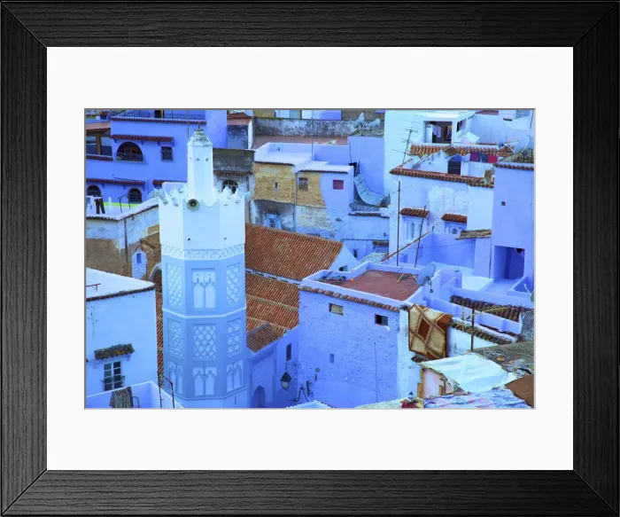 Framed Print : Rooftops Of Chefchaouen, Morocco, North Africa Framed Print : Rooftops Of Chefchaouen, Morocco, North Africa