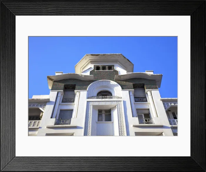 Framed Print : Art Deco Glaoui Residential Block, Casablanca, Morocco, North Africa Framed Print : Art Deco Glaoui Residential Block, Casablanca, Morocco, North Africa