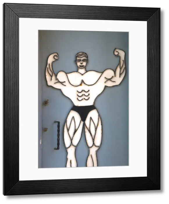 Framed Print : Signage for Gym, Rabat, Morocco, North Africa Framed Print : Signage for Gym, Rabat, Morocco, North Africa