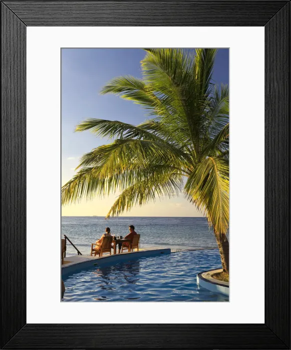 Framed Print : Maldives, Faafu Atoll, Filitheyo Island, Luxury Resort