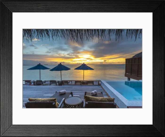 Framed Print : Overwater Spa, Anantara Dhigu resort, South Male Atoll, Maldives