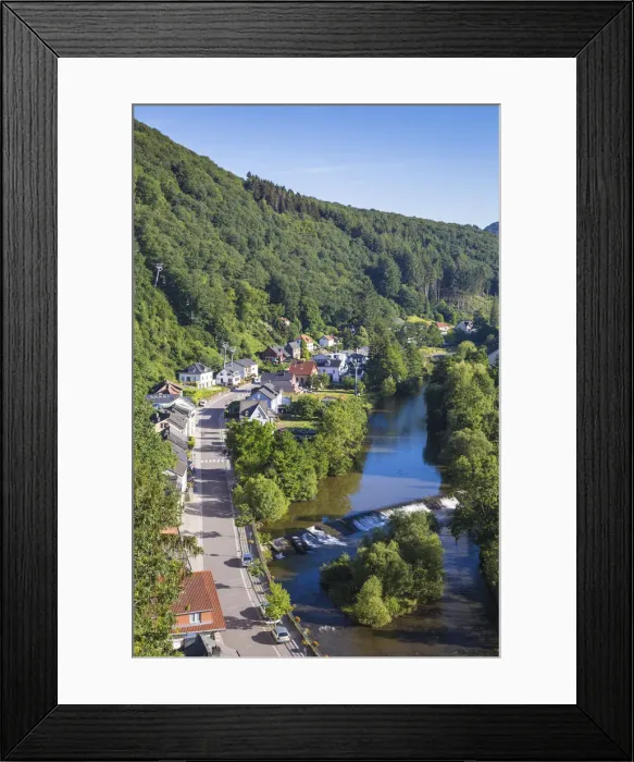 Framed Print : Luxembourg, View of Vianden and Our river Framed Print : Luxembourg, View of Vianden and Our river