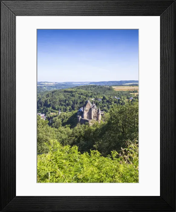Framed Print : Luxembourg, Vianden, View of Vianden Castle Framed Print : Luxembourg, Vianden, View of Vianden Castle