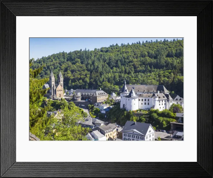 Framed Print : Luxembourg, Clervaux, View of Clervaux, looking towards Clervaux Castle Framed Print : Luxembourg, Clervaux, View of Clervaux, looking towards Clervaux Castle