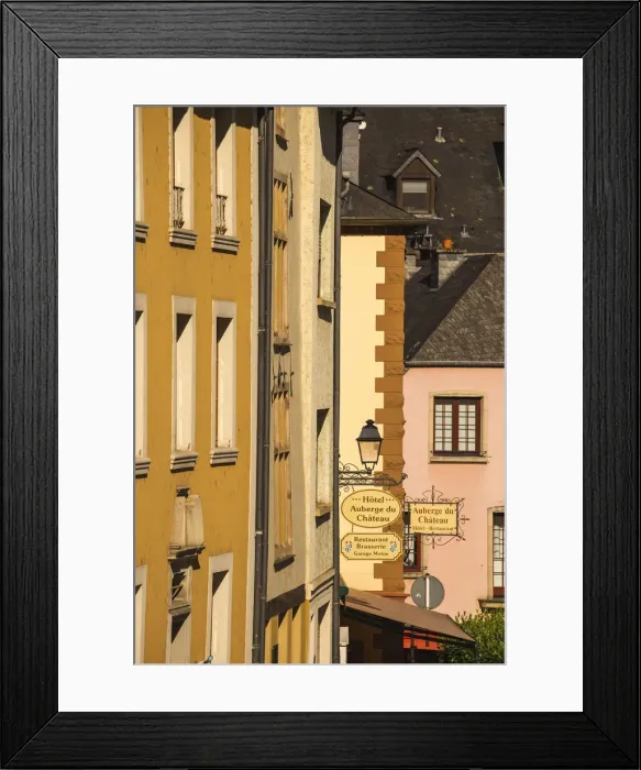 Framed Print : Luxembourg, Vianden, Hotel Auberge du Chateau on Rue Grande Framed Print : Luxembourg, Vianden, Hotel Auberge du Chateau on Rue Grande