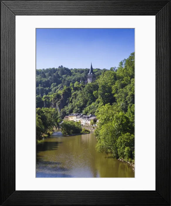 Framed Print : Luxembourg, View of Vianden and Our river Framed Print : Luxembourg, View of Vianden and Our river