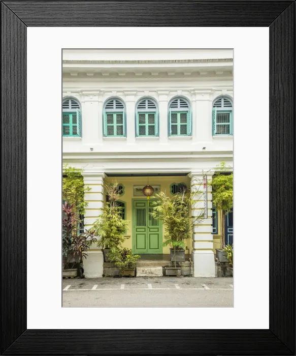 Framed Print : Traditional 19th century shophouse, George Town, Penang Island, Malaysia