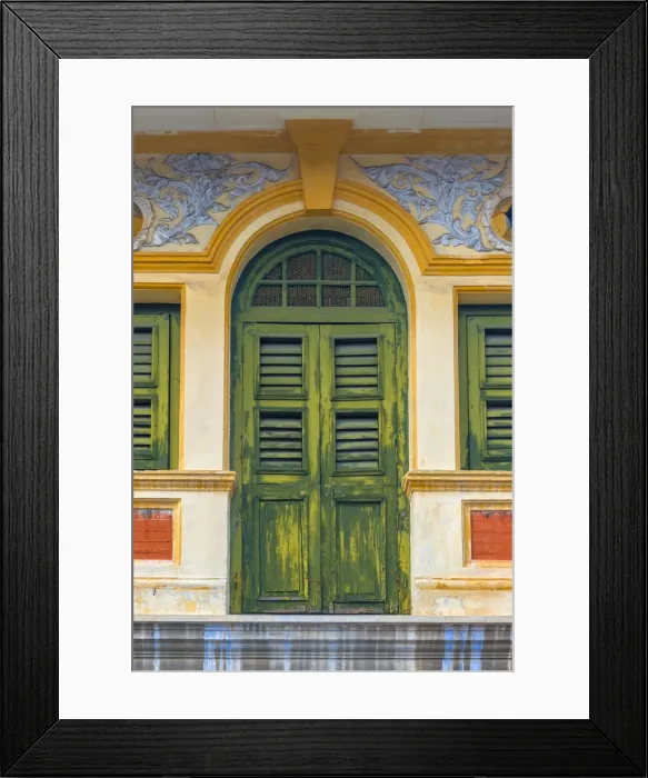 Framed Print : Malaysia, Penang, Georgetown, Shuttered Windows Framed Print : Malaysia, Penang, Georgetown, Shuttered Windows