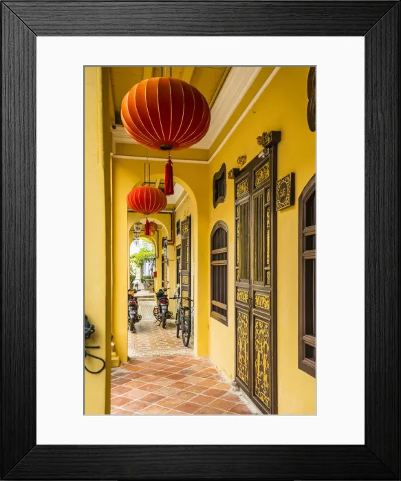 Framed Print : Traditional 19th century shophouse, George Town, Penang Island, Malaysia Framed Print : Traditional 19th century shophouse, George Town, Penang Island, Malaysia
