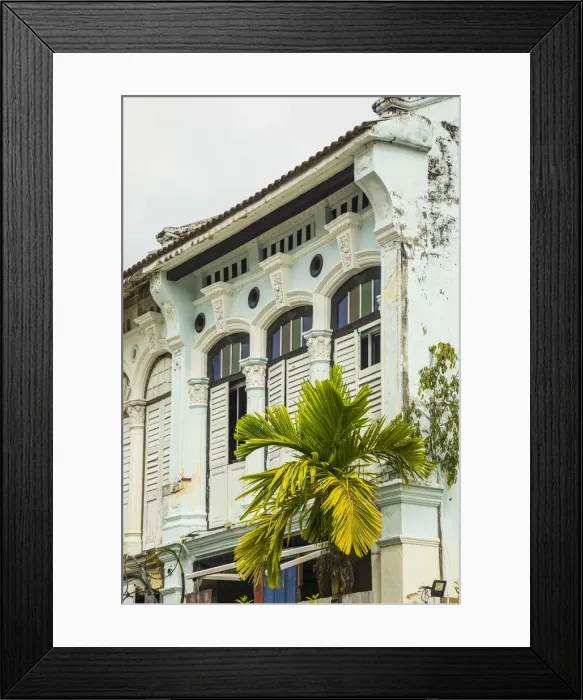 Framed Print : Traditional 19th century shophouse, George Town, Penang Island, Malaysia Framed Print : Traditional 19th century shophouse, George Town, Penang Island, Malaysia