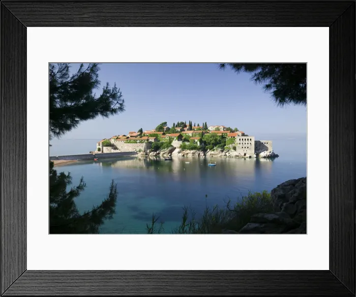 Framed Print : Montenegro, Adriatic coast, Sveti Stefan Framed Print : Montenegro, Adriatic coast, Sveti Stefan