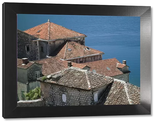 Montenegro, Bay of Kotorska, Perast, Perast Rooftops