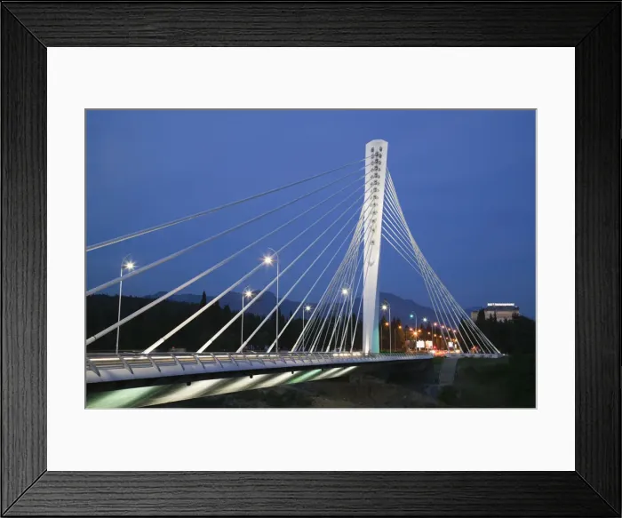 Framed Print : Montenegro, Podgorica, The Millenium Bridge across the Moraca River Framed Print : Montenegro, Podgorica, The Millenium Bridge across the Moraca River