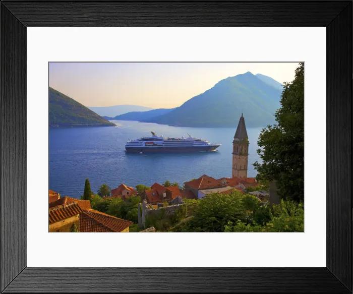 Framed Print : Bay of Kotor Viewed From Perast, Montenegro, South East Europe Framed Print : Bay of Kotor Viewed From Perast, Montenegro, South East Europe