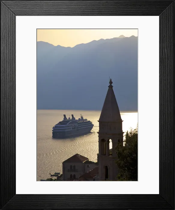 Framed Print : Bay of Kotor Viewed From Perast, Montenegro, South East Europe Framed Print : Bay of Kotor Viewed From Perast, Montenegro, South East Europe