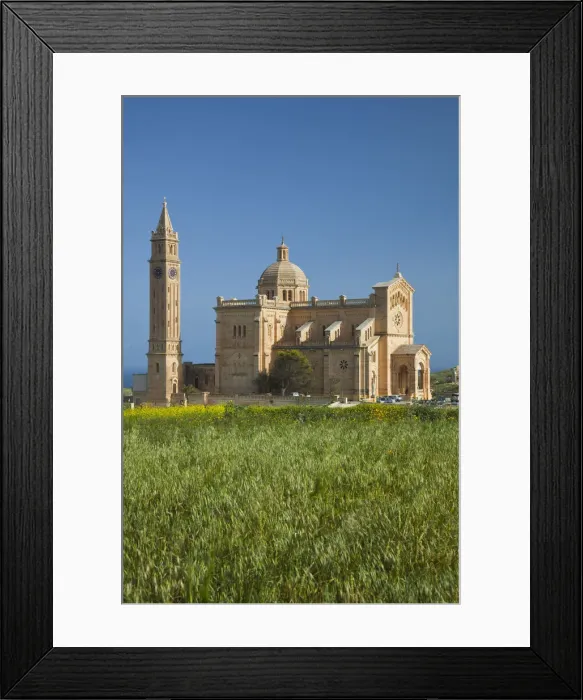Framed Print : Malta, Gozo Island, Gharb, Basilica of Ta-Pinu, exterior, morning Framed Print : Malta, Gozo Island, Gharb, Basilica of Ta-Pinu, exterior, morning