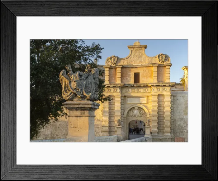 Framed Print : Malta, Malta, Mdina (Rabat) Old Walled Town, Mdina Gate