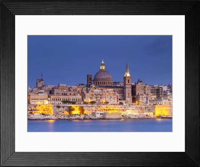 Framed Print : Malta, Malta, Valletta, View over Old Town with St Johns Co-Cathedral Framed Print : Malta, Malta, Valletta, View over Old Town with St Johns Co-Cathedral