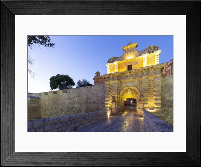 Framed Print : Malta, Malta, Mdina (Rabat) Old Walled Town, Mdina Gate Framed Print : Malta, Malta, Mdina (Rabat) Old Walled Town, Mdina Gate