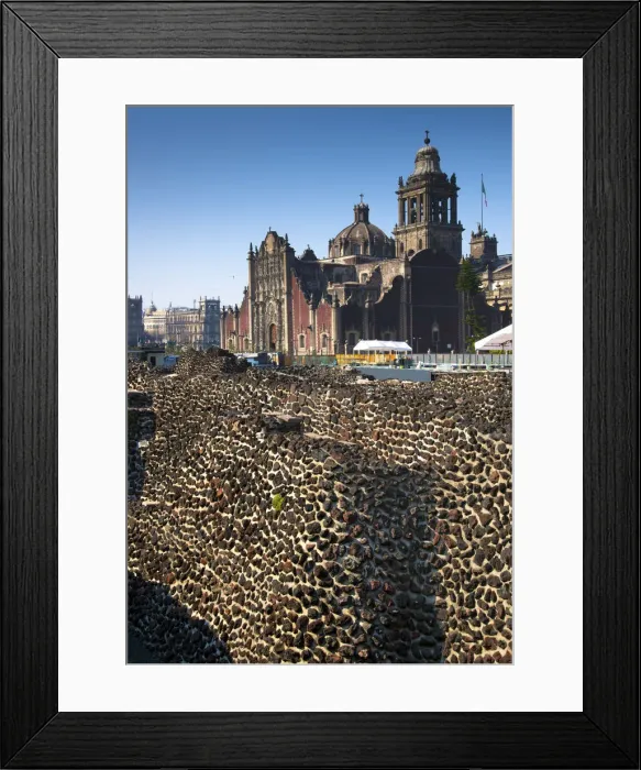 Framed Print : Mexico, Mexico City, Walls Of The Templo Mayor, Aztec Ruins, Great Temple, Tenochtitlan