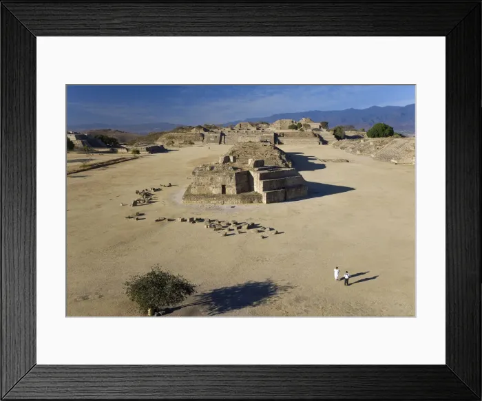 Framed Print : Monte Alban ancient site, nr Oaxaca, Oaxaca State, Mexico