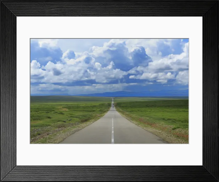Framed Print : Road in steppe, Arkhangai province, Mongolia Framed Print : Road in steppe, Arkhangai province, Mongolia