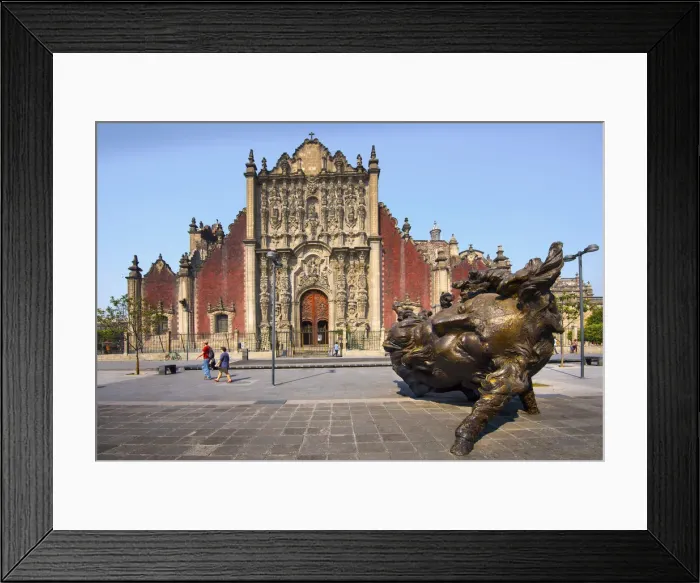 Framed Print : Mexico, Mexico City, Public Art, Zocalo, Metropolitan Cathedral Framed Print : Mexico, Mexico City, Public Art, Zocalo, Metropolitan Cathedral