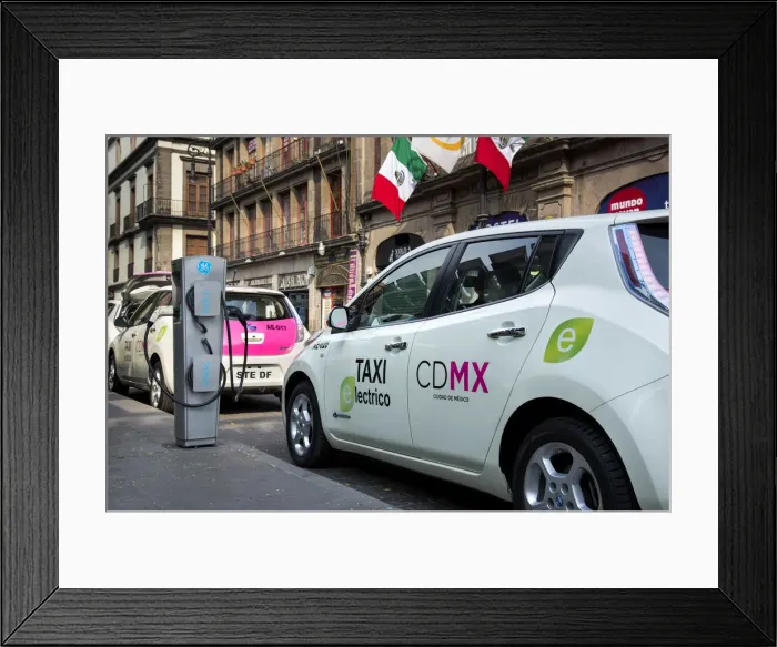 Framed Print : Mexico, Mexico City, Electric Taxis, Centro Historico Framed Print : Mexico, Mexico City, Electric Taxis, Centro Historico