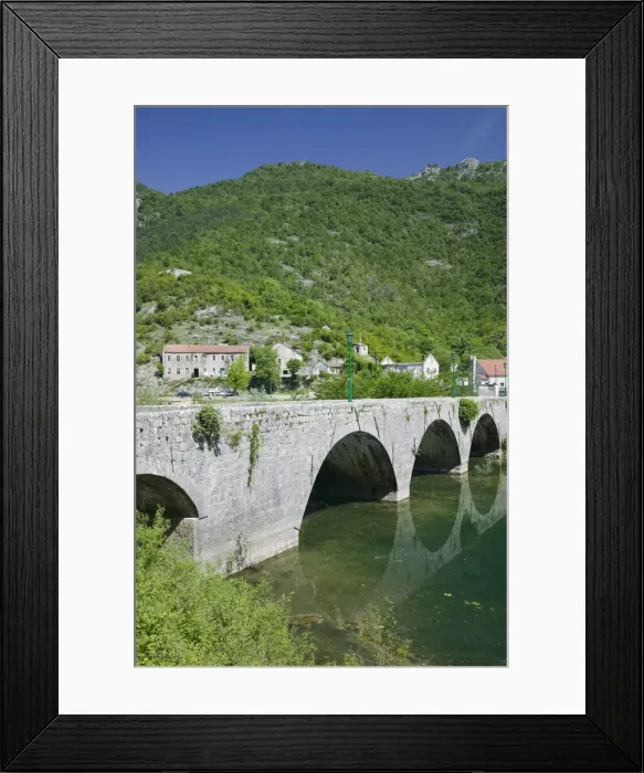 Framed Print : Montenegro, Rijeka Crnojevica, Village along Crnojevica River near Lake Skadar Framed Print : Montenegro, Rijeka Crnojevica, Village along Crnojevica River near Lake Skadar