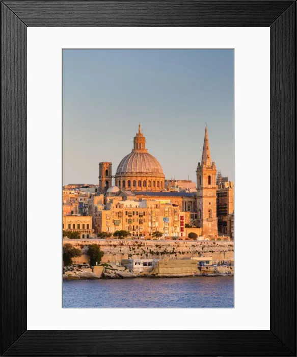 Framed Print : Malta, Malta, Valletta, View over Old Town with St Johns Co-Cathedral Framed Print : Malta, Malta, Valletta, View over Old Town with St Johns Co-Cathedral