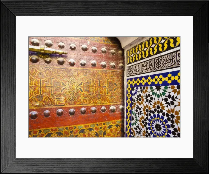 Framed Print : Ornate Door & Tile Work, Sidi Ahmed Tijani Mosque, The Medina, Fes, Morocco Framed Print : Ornate Door & Tile Work, Sidi Ahmed Tijani Mosque, The Medina, Fes, Morocco