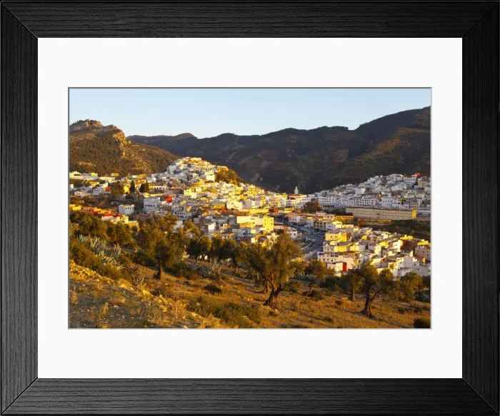 Framed Print : Elevated view over Moulay Idriss, Morocco Framed Print : Elevated view over Moulay Idriss, Morocco