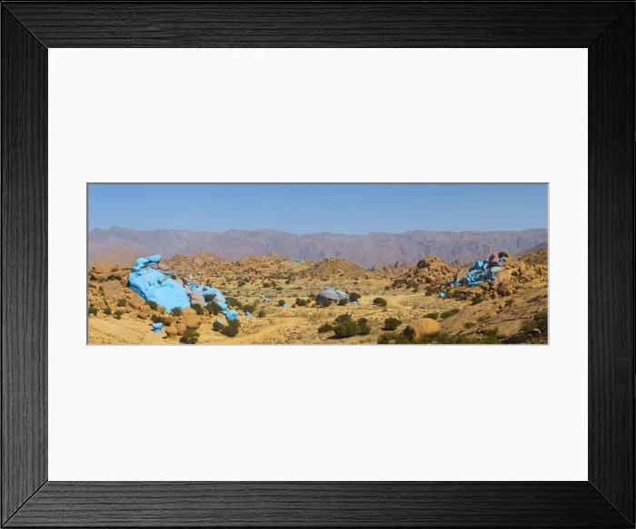 Framed Print : Painted Rocks (work of Belgian Artist Jean Veran), Aguerd Oudad, nr Tafraoute, Anti Atlas Framed Print : Painted Rocks (work of Belgian Artist Jean Veran), Aguerd Oudad, nr Tafraoute, Anti Atlas