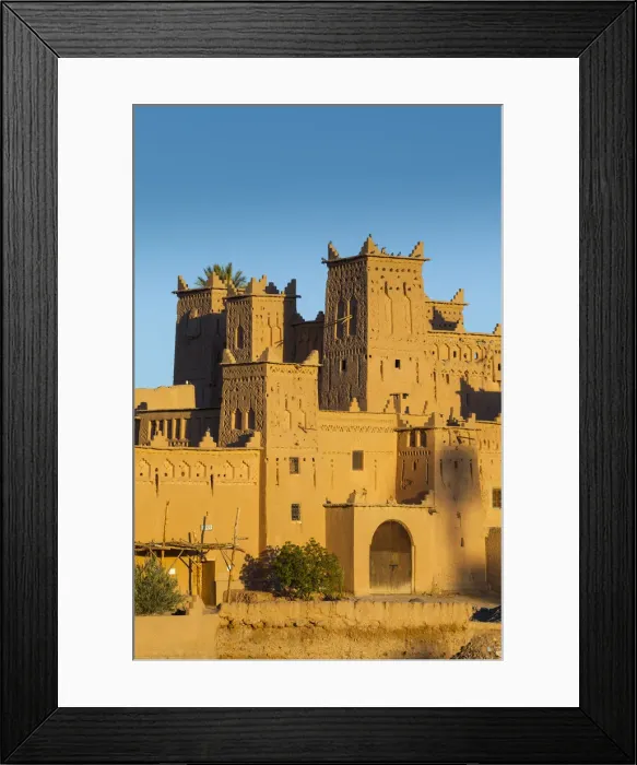 Framed Print : The 17th century Amerhidl kasbah illuminated at sunrise, Skoura, Morocco Framed Print : The 17th century Amerhidl kasbah illuminated at sunrise, Skoura, Morocco