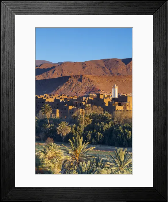 Framed Print : Tinerhir Kasbahs & Palmery illuminated at sunset, Tinghir, Morocco Framed Print : Tinerhir Kasbahs & Palmery illuminated at sunset, Tinghir, Morocco