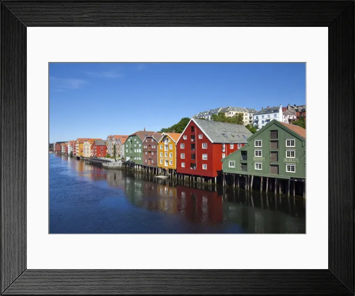 Framed Print : Converted Fishing Warehouses, Trondheim, Sor-Trondelag, Norway Framed Print : Converted Fishing Warehouses, Trondheim, Sor-Trondelag, Norway