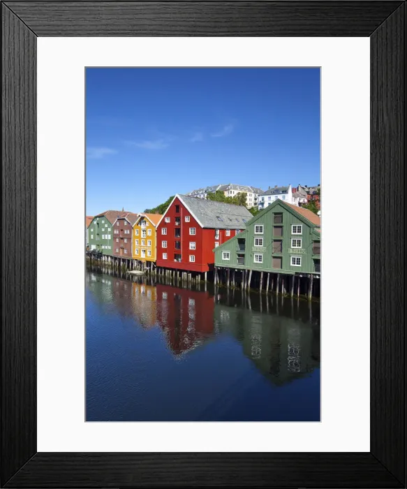 Framed Print : Converted Fishing Warehouses, Trondheim, Sor-Trondelag, Norway Framed Print : Converted Fishing Warehouses, Trondheim, Sor-Trondelag, Norway