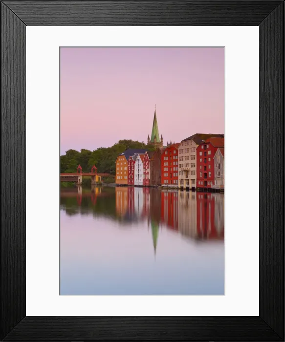 Framed Print : Nidaros Cathedral & Gamle Bybro illuminated at dawn, Trondheim, Sor-Trondelag, Norway Framed Print : Nidaros Cathedral & Gamle Bybro illuminated at dawn, Trondheim, Sor-Trondelag, Norway