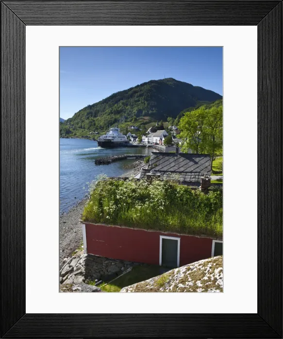 Framed Print : The picturesque village of Utne nestled into a little bay in the idyllic Hardangerfjord Framed Print : The picturesque village of Utne nestled into a little bay in the idyllic Hardangerfjord