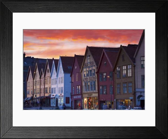 Framed Print : UNESCO World Heritage Protected Fishing Warehouses in the Bryggen District, Bergen Framed Print : UNESCO World Heritage Protected Fishing Warehouses in the Bryggen District, Bergen