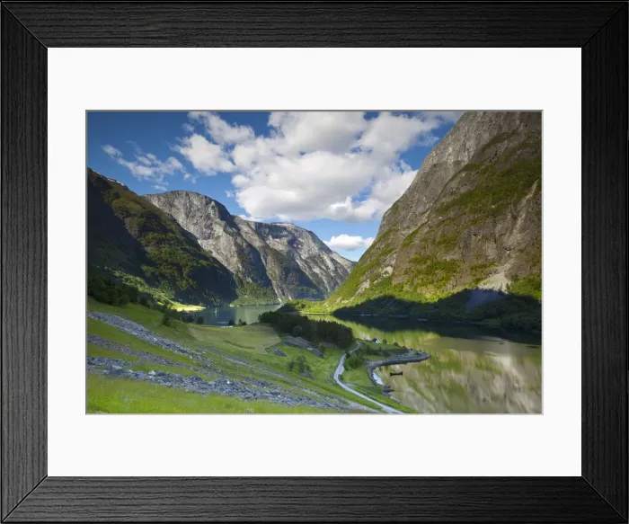 Framed Print : The tiny village of Bakka, Naeroyfjord, Sogn og Fjordane, Norway Framed Print : The tiny village of Bakka, Naeroyfjord, Sogn og Fjordane, Norway