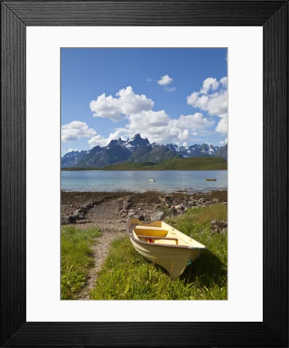 Framed Print : Boats on the dramatic Raftsundet, Lofoten, Nordland, Norway Framed Print : Boats on the dramatic Raftsundet, Lofoten, Nordland, Norway