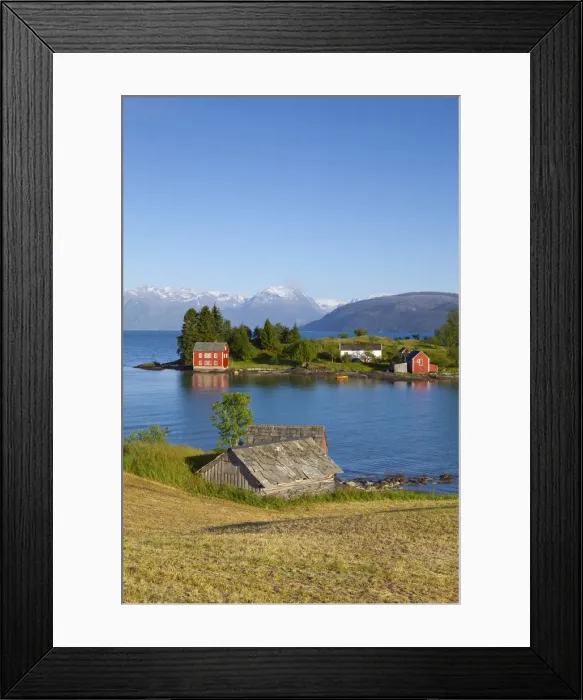 Framed Print : An idyllic rural island in the Hardanger Fjord, Hordaland, Norway