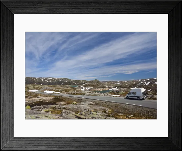 Framed Print : The luna-like landscape of Sirdalsheiane which greets tourists on the drive out of Framed Print : The luna-like landscape of Sirdalsheiane which greets tourists on the drive out of