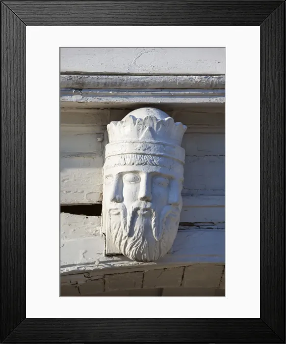 Framed Print : Wooden archway detail in the UNESCO World Heritage Protected Bryggen District, Bergen