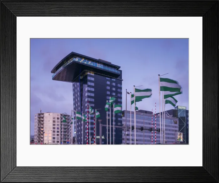 Framed Print : Netherlands, Rotterdam, Mainport Hotel, dawn Framed Print : Netherlands, Rotterdam, Mainport Hotel, dawn