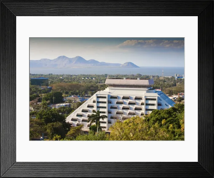 Framed Print : Nicaragua, Managua, View of city from Park historico National Lomoa de Tiscapa, National Framed Print : Nicaragua, Managua, View of city from Park historico National Lomoa de Tiscapa, National
