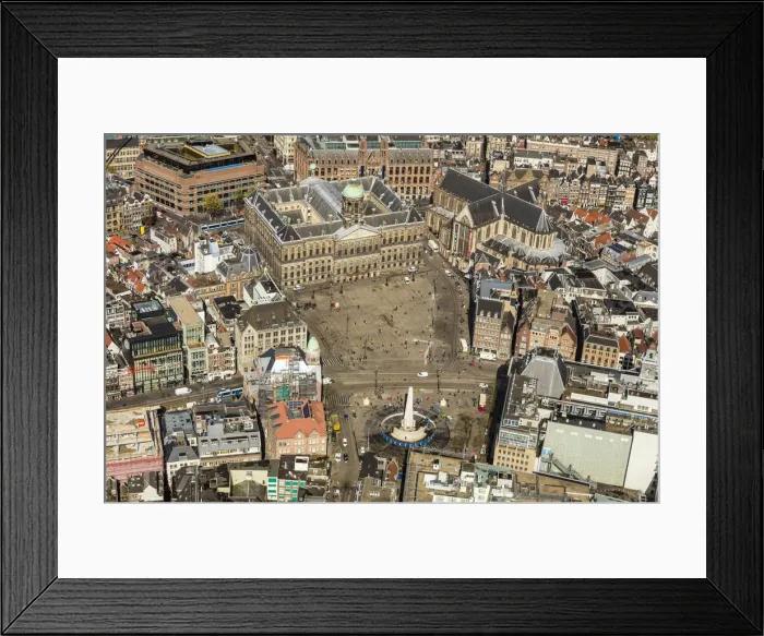 Framed Print : Aerial view of Dam Square and the Old City Centre Amsterdam, Netherlands Framed Print : Aerial view of Dam Square and the Old City Centre Amsterdam, Netherlands