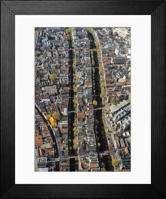 Framed Print : Aerial view of the Old City Centre Amsterdam, Netherlands